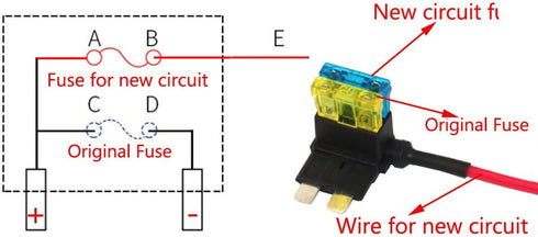 ESUPPORT 12V 24V Standard Add A Circuit Fuse Tap Piggy Back Blade Holder Plug Socket Car Pack of 5...