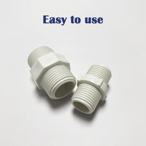 12PCS 3/4 Inch PVC Pipe Fitting Hex Nipple G3/4 Male X G3/4 Male Coupling Adaptor of Thread Plumbing PIPE Connection HE023-3/4...