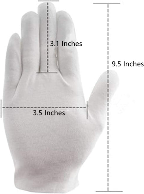 DreamHigh DH 2 Pairs White Cotton/Nylon Marching Gloves, Formal Tuxedo Honor Guard Parade Gloves...