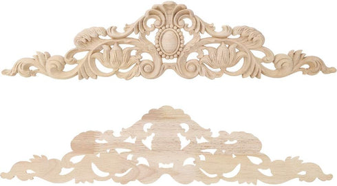 TOPINCN 50x12cm Wood Carving Applique European DIY Decoration for Home Furniture Courtyard Window Mirror...