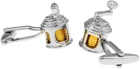 Fishing Reel Fisherman Rod Line River Fish Cufflinks...