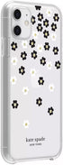 kate spade new york Protective Hardshell Case for iPhone 12 Mini - Scattered Flowers Black/White/Gold Gems/Clear/White Bumper...