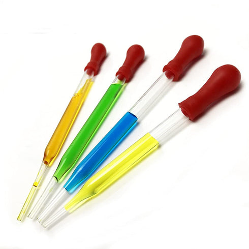 A Set of 3pcs Glass Graduated Pipette Dropper Liquid Essential Oil Transfer with Red Rubber Cap for Essential Oils & Science Laboratory(S/M/L)...
