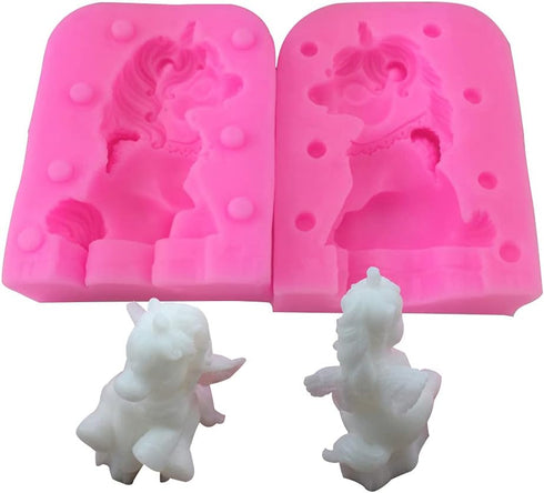 WonDerfulC Unicorn Silicone Mold 3D Horse Fondant Clay Ice Cube Mould DIY Baking Tool Cake Decoration Molds...
