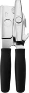 Portable Can Opener, Features an Ergonimic Handle for Optimal Comfort, and Built-in Bottle Opener for a 2-in-1 Tool, Durable Cutting Wheel, Black...