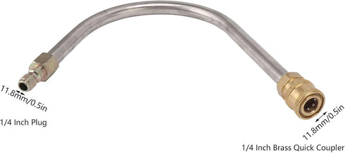 Pressure Washer Extension Wand, 45 Degree Curved 1/4 Inch Quick Connect Erosion Resistant 4000psi Pressure Washer Spray Lance for Hard To Touch Ar...