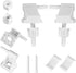 2 Pack Universal Toilet Seat Hinges Replacement with Bolts Screw and Nuts White Plastic Toilet Seat Hinges Toilet Seat Hardware for Toilets Seats ...