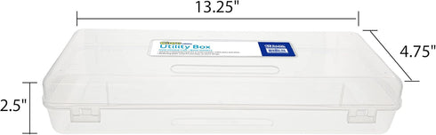 BAZIC Plastic Pencil Case, Ruler Length Large Utility Storage Box, Clear Color, Multi Purpose Organizer, 1-Pack...