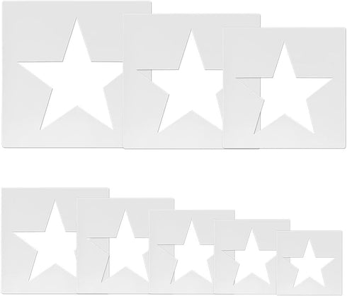 Large Star Stencil, 8Pcs Star Stencils for Painting,Star Template 5 Point Star Template Stencil,Star Stencils Different Sizes,Reusable Plastic Ste...