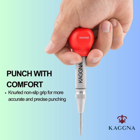 5-Inch Automatic Center Punch for Metal, Leather Punch, Adjustable Impact Spring Loaded Center Punch Tool, Spring Punch, Center Punch Spring Loade...