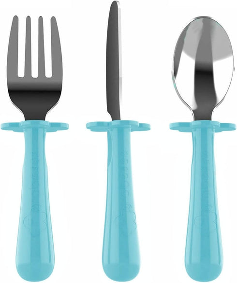 Grabease Toddler Silverware Set Forks Spoons and Knives Set Toddler Utensils Feeding Supplies, BPA and Phthalates-Free, Dishwasher Safe, Teal...