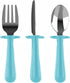 Grabease Toddler Silverware Set Forks Spoons and Knives Set Toddler Utensils Feeding Supplies, BPA and Phthalates-Free, Dishwasher Safe, Teal...