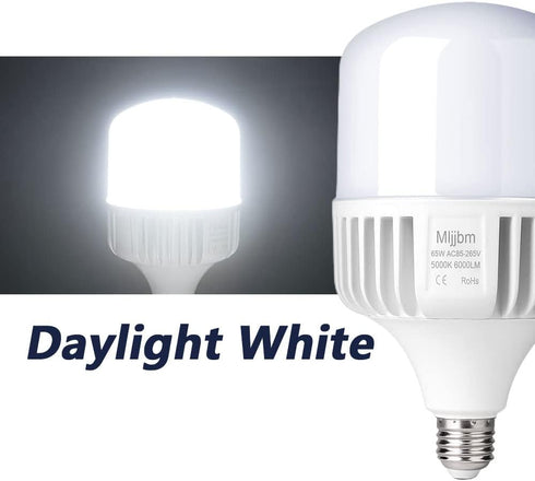 400W-500W Equivalent LED Light Bulb,6000 Lumen 5000K Bright Daylight White Bulbs,High Lumen E26/E27 Medium Base for Outdoor Indoor Garage Warehous...