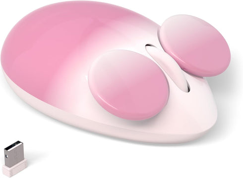 UBOTIE Bluetooth Wireless Optical Mouse, Portable Wireress Bluetooth and USB Nano Connection Cute Rat Shape Colorful Gift Computer Mouse for Lapto...