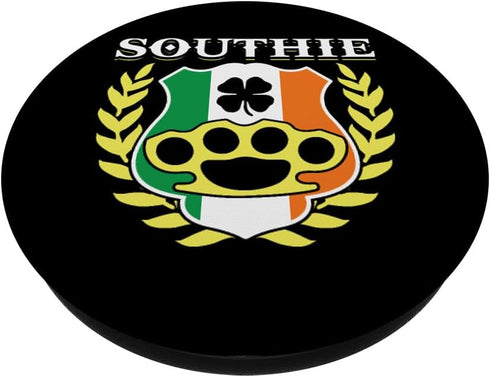 Southie Brass Knuckle Irish Flag St Patricks Day Cool Pun PopSockets Standard PopGrip......