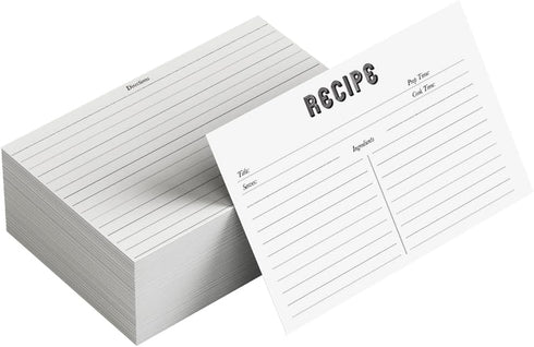 Recipe Cards - 100 White 4x6 Cards For Recipes, Blank Recipe Postcards Set. 14pt Postcard Paper Cardstock, Bulk Recipe Card Pack....