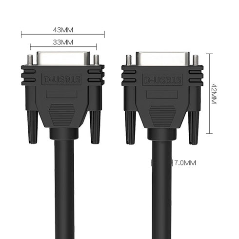 10ft 28AWG DB15 RS232 15 Pin Serial Extension Cable, Female to Female 15-Pin Gold Plated Connecter Straight Through Cord...