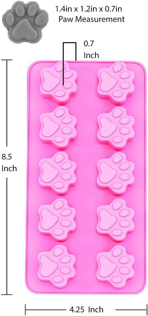 Set of TWO Animal Dog and Cat Paw Print Silicone Baking Pan flexible Baking Mold Dog Puppy Treat Cookie Pet Oven safe...