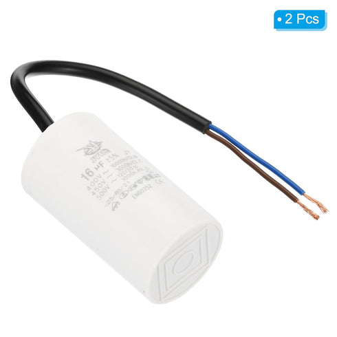 PATIKIL CBB60 16uf Running Capacitor,2Pcs AC 450V 2 Wires 50/60Hz Cylinder 72x40mm for Water Pumps, Washing Machines Motor Start...