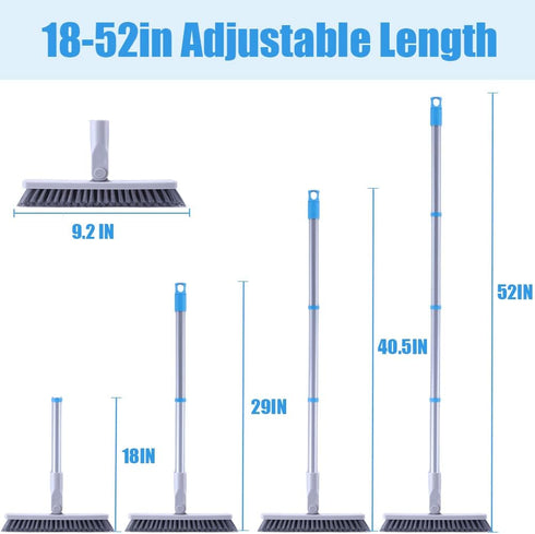 Grout Brush with Long Handle - Heavy Duty Grout Cleaner Brush for Tile Floors, Swivel Stiff Bristles Grout Scrubber Cleaning Tool, Floor Scrub Bru...