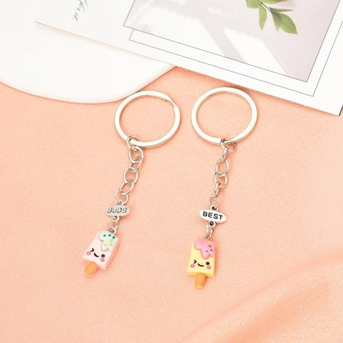 yaozeio Cute Ice Cream Keychains for Women Girls Best Friends Buds Gifts Keychains Set for Bff Besties...