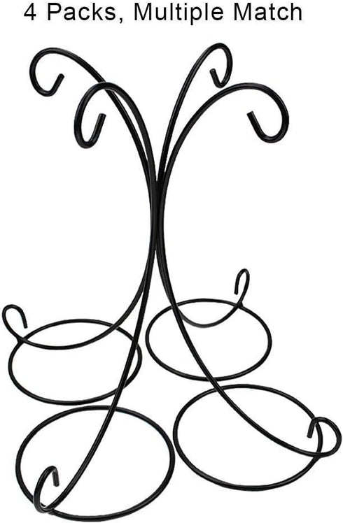 Ornament Display Stand, Air Plant Holder, Terrariums Hanger, Black Iron Wire Hanging Hook for Christmas Halloween Decoration, Glass Crystal Witch ...