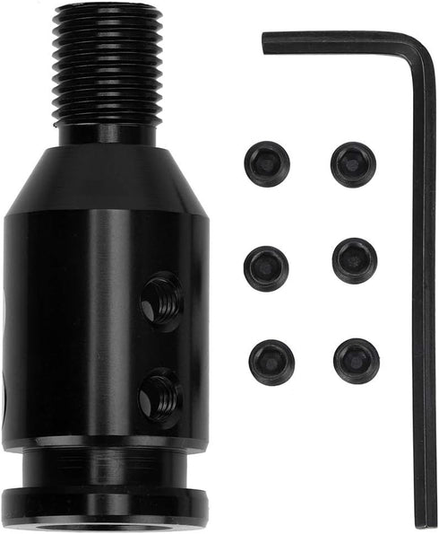 Universal Gear Shift Knob Adapter, Automotive Manual Transmission Non Threaded Shifter Kit Car Aluminum Alloy Racing Replacement Boot Retainer Sti...