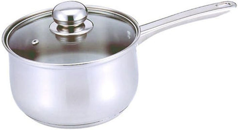 Saucepan with Glass Cover, 1-Quart, 1 qt, Stainless Steel...