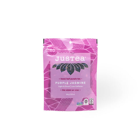 JusTea PURPLE JASMINE | Loose Leaf Purple Tea | Recyclable Refill Pouch | 40+ Cups (3.2oz) | Low Caffeine | Award-Winning | Fair Trade | Non-GMO...