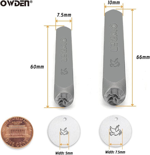 2 Sizes Metal Design Stamps Kit for Jewelry DIY Stamping Making. (Dove)...