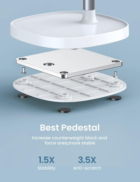 LISEN Desk Organizers and Accessories Workspace Cell Phone Stand White Height Angle Adjustable Stable Holder Sturdy Stand for 4-10in iPhone 13 Pro...