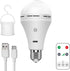 USB Rechargeable Light Bulb with Remote Control, 2600mAh Battery Powered Light Bulbs E26 Touch Control Dimmable LED Bulb with timer, Outdoor Emerg...