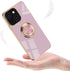 aowner Compatible with iPhone 13 Pro Max Ring Holder Stand Case Glitter Plating Rose Gold Edge 360 Rotation Kickstand for Women Slim Soft Flexible...