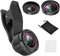 3 in 1 Lens Kit for iPhone and Android, 15X Macro Lens + 0.5X Wide Angle Lens + 230° Fisheye Lens, Phone Camera Lens, Color Black......