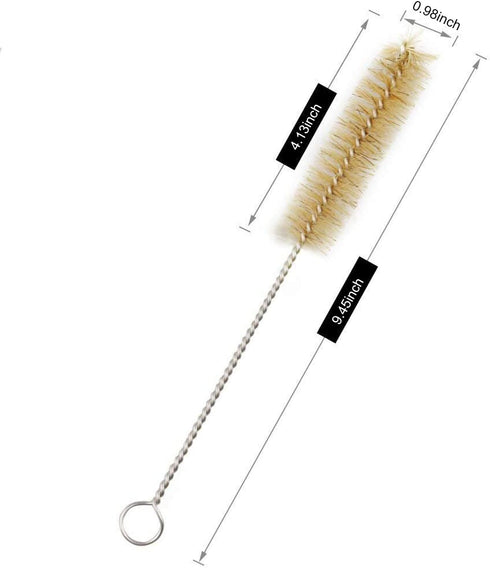 Tube Bottle Wash Cleaning Brush 9.5 Inch. Tan Bristles Radial Tip for Lab Set Chemistry Test, 15 Pack...
