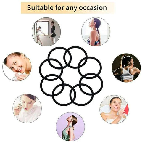 100Pcs Black Hair Ties, elastic Hair Ties No Damage Ponytail Holder?for Thick and Curly Hair Hair Elastic Band?for Women or Men, Hair Elastics and...