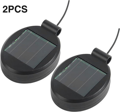 2 Pack Solar Light Replacement Top Part Panel for Outdoor Hanging Lanterns - Solar Lantern Lamp Led Replacement Top Battery Box for Garden Patio W...