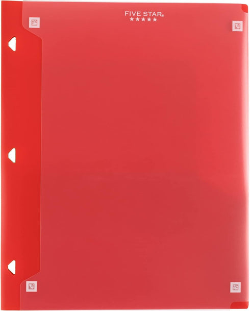 Five Star Pocket Folder + Study App, 4 Pack, 2 Pocket Folder, Customizable Cover, Fits 3 Ring Binder, Black, Pacific Blue, Fire Red, Forest Green ...