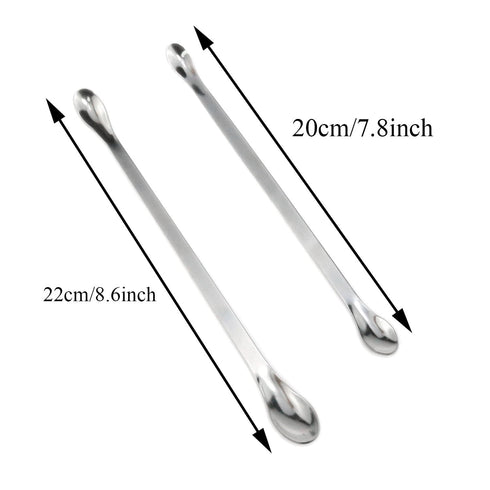 1Set Stainless Steel Micro Sampling Spoons Spatula Combination Reagent Spoons Laboratory Supplies (Pack of 4)...