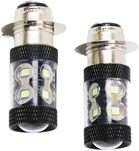 DSkoiph 2x H6m 100W LED Super White HeadLight Bulbs Fit For Honda TRX 250 300 400 450 700...