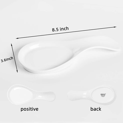 Porcelain Spoon Rest Large Spoon Holder Utensil Rest for Kitchen Counter Stove Top, Dishwasher Safe (White)...