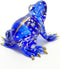 Handmade Mini 2" Glass Blue Frog Figurines Blown Glass Art/Miniature Animals/Collectible Figures Gift Ideas/Tiny Ornament Cool Stuff Decor N5...
