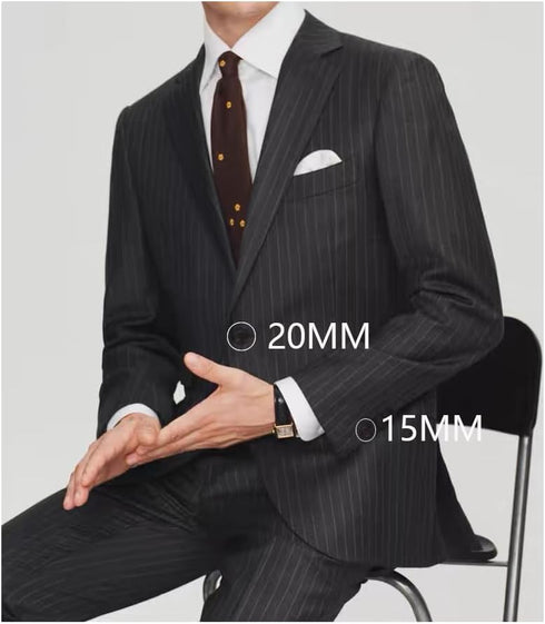 15 Pieces Real Horn Buttons Set for Blazer and Suit, 20mm 15mm Mixed Genuine Buttons for Men Women's Jacket Coat Uniforms (Black)...