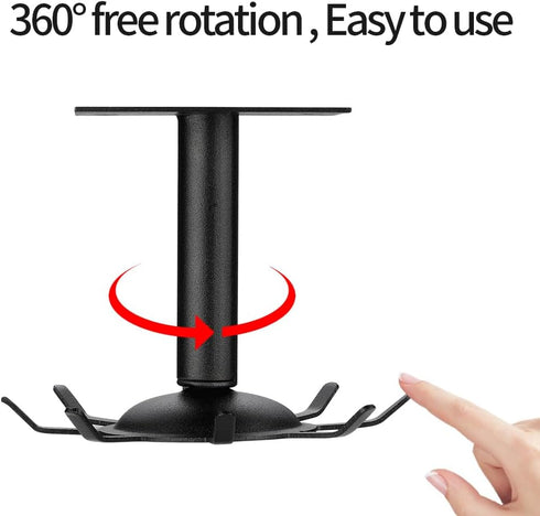 2 PCS Kitchen Rotating Utensils Hooks, Matte Black Cooking Utensil Rack with 8 Rotatable Hooks for Spoons Pots Rags. Top Mounted Metal Kitchen Ute...