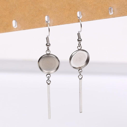 SHUNAE 20pcs Pack 12mm 14mm 16mm Stainless Steel 304 cabochon Earring Base Settings Blank Earrings Bezel Trays DIY Earring Hooks findings (16mm)...