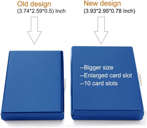 EASTNIGHTS RFID Credit Card Holder Protector Metal Credit Card Wallet Business Card Holder for Men Women Gift Box Package (Blue)...