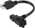 2 Feet/0.6M Nema 5-15P Male to C13/ Nema 5-15R Piggyback Power cord, UL CUL SJT 14AWG 3C, Replacement for Daisy Chain Pro Audio DJ etc...