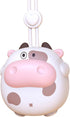 Cartoon Hanging Neck Fan, Portable Battery Powered Mini Personal Necklace Fan with Adjustable Lanyard USB Rechargeable Hands Liberating(cow white)...