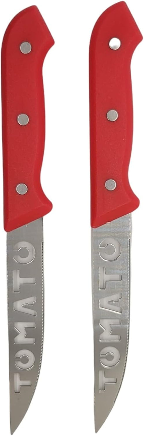 10" Serrated Stainless Steel Blade Tomato Slicing Knife Set - 2 Pack...