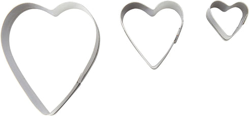 KitchenCraft Sweetly Does It Fondant Cutters, Heart Shaped, Stainless Steel, Set of 3...